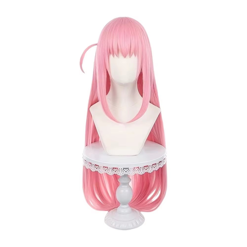 Anime Cosplay Girl Easy - Parrucca lunga rosa con frangia e