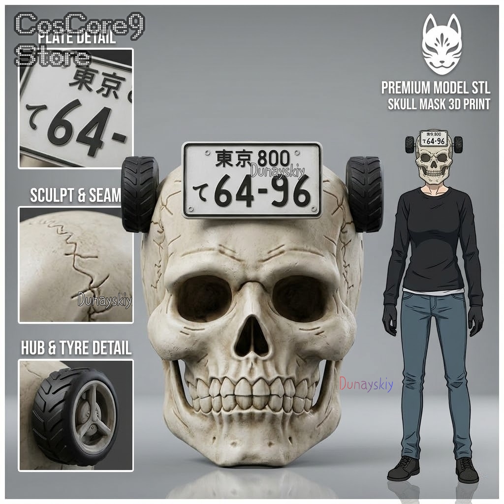 Anime Cosplay Face - Maschera Teschio Ebisu Dorohedoro, Accessorio Cosplay