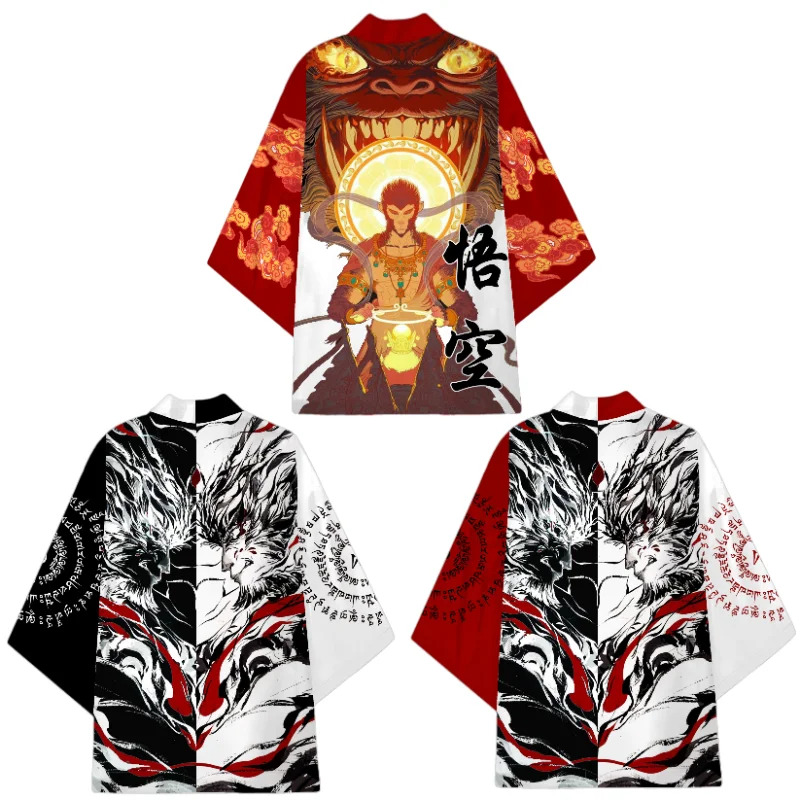 Asian Cosplay Anime - Mito nero WuKong Cosplay Kimono Uomo