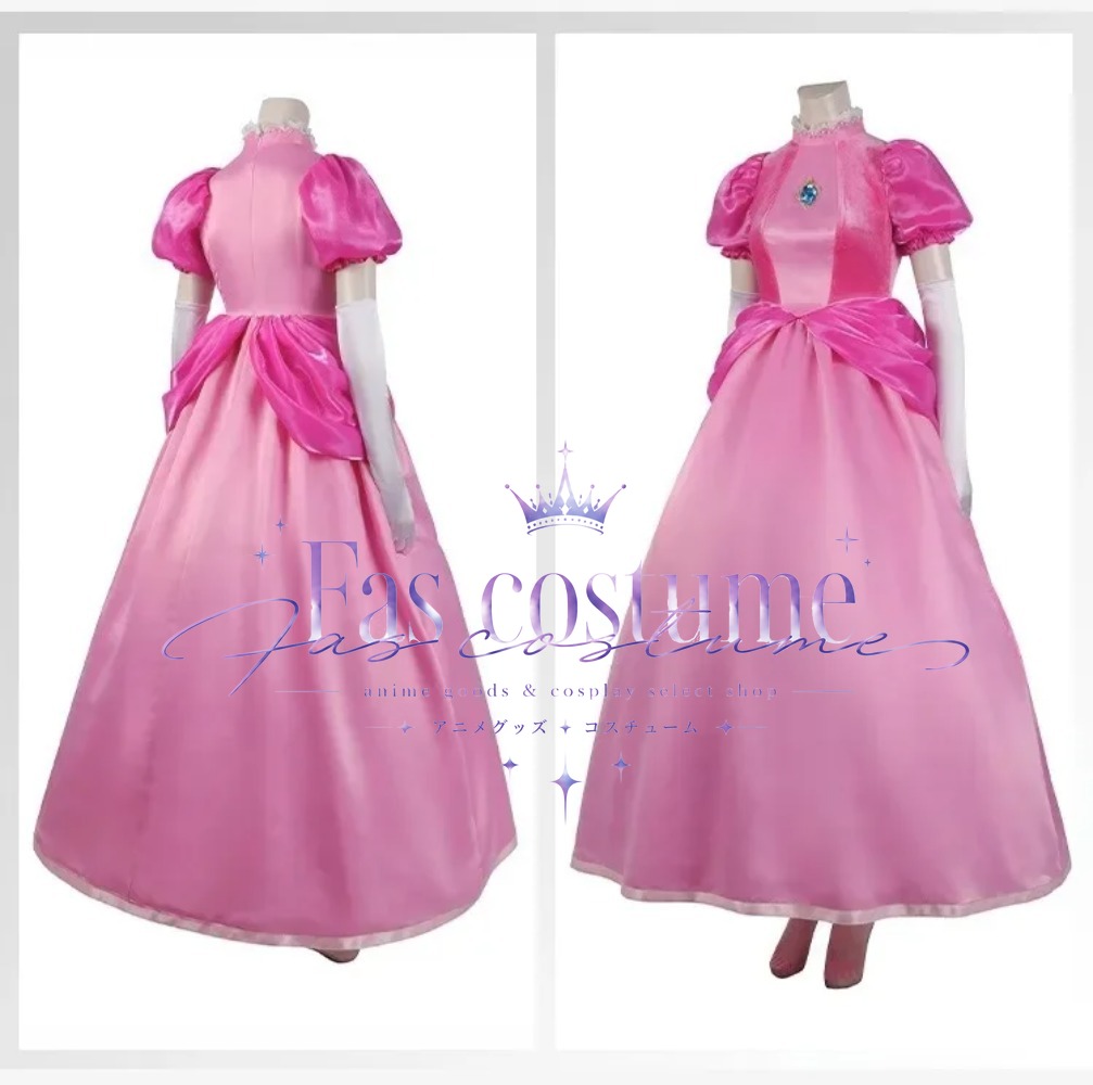 Anime Cosplay Pink - Costume da Principessa Peach, Vestito Rosa