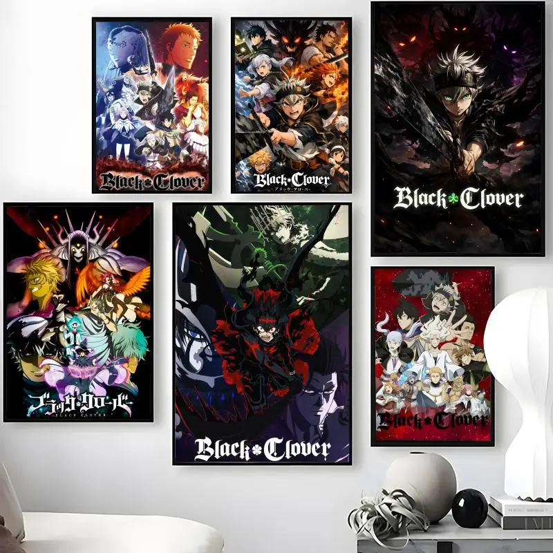 Black Clover Grimoire - B-Black C-Clover Poster Adesivi murali impermeabili