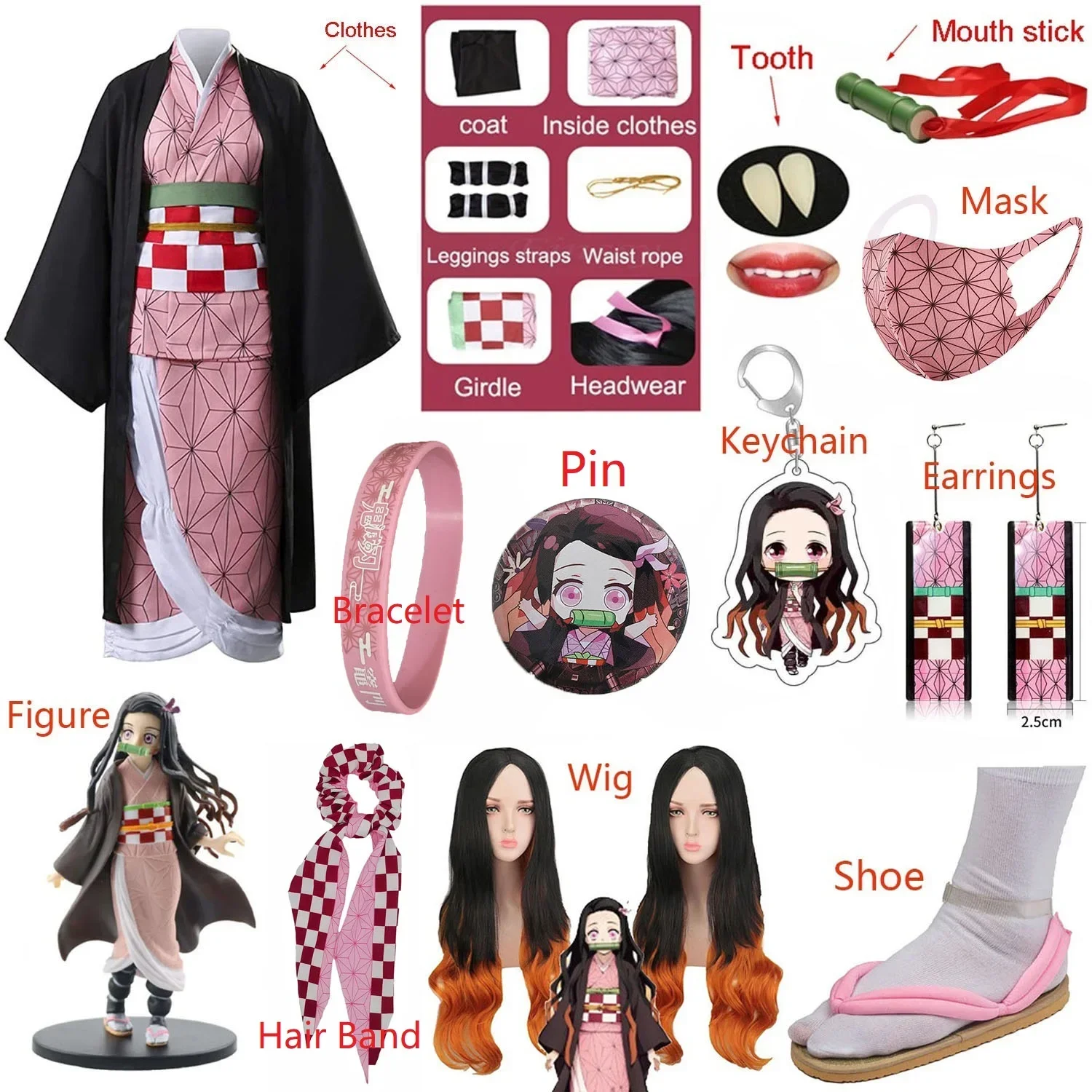 Anime Cosplay Nezuko - Costume Cosplay Anime Kamado Nezuko per