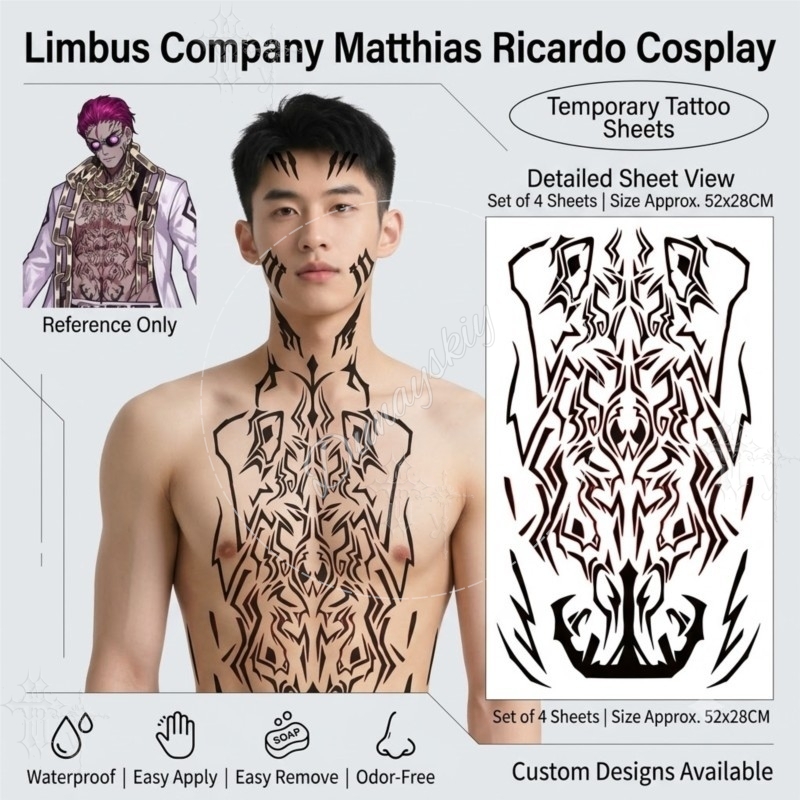Matthias Ricardo, fogli di tat - Anime Cosplay Face recensione e prezzo