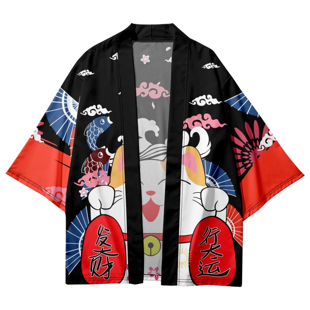 Yukata Cosplay Cat Print Cardi - Asian Cosplay Anime recensione e prezzo